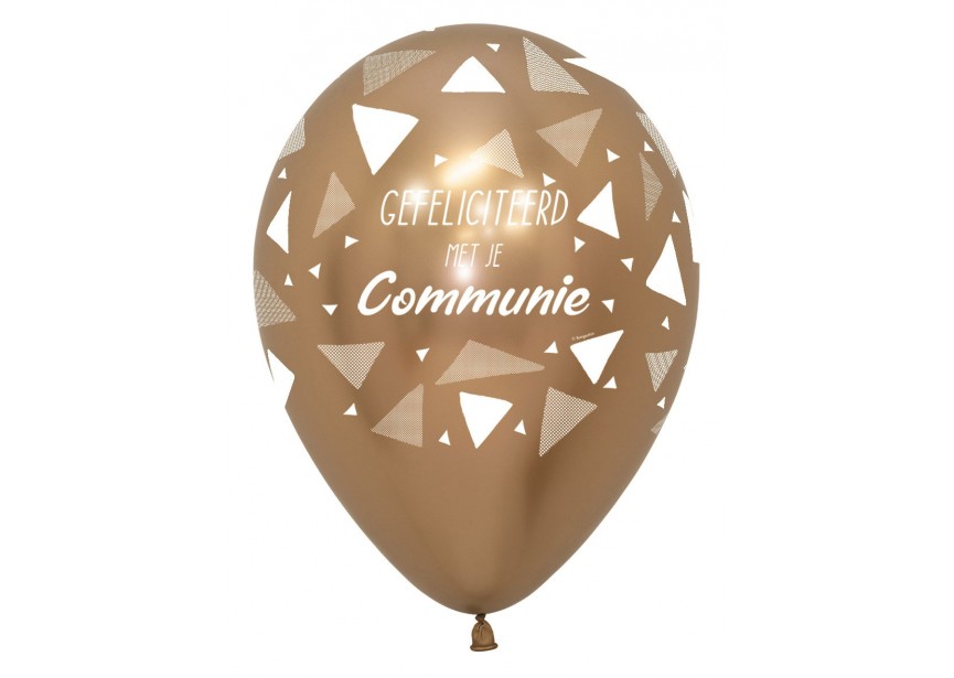 SempertexEurope-GefeliciteerdMetJeCommunie-Triangles-ReflexGold-970-12inch-R12COMTR970-LatexBalloon