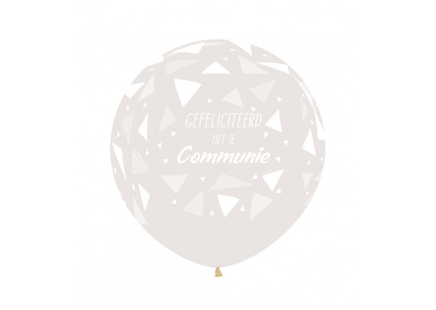 SempertexEurope-GefeliciteerdMetJeCommunie-Triangles-CrystalClear-390-24inch-R24COMTR390-LatexBalloon