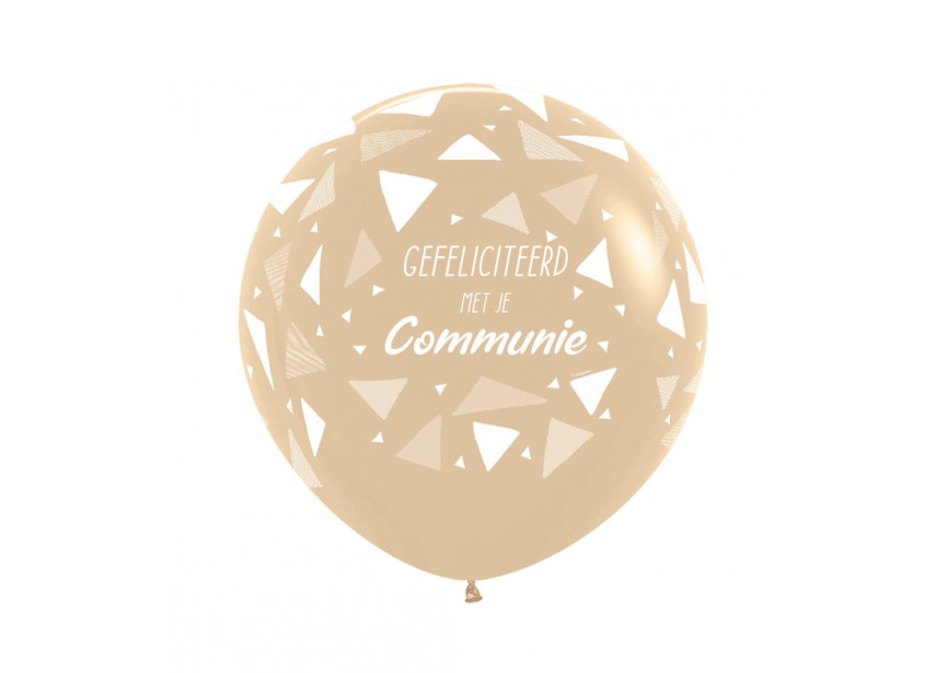 SempertexEurope-GefeliciteerdMetJeCommunie-Triangles-WhiteSand-071-24inch-R24COMTR071-LatexBalloon