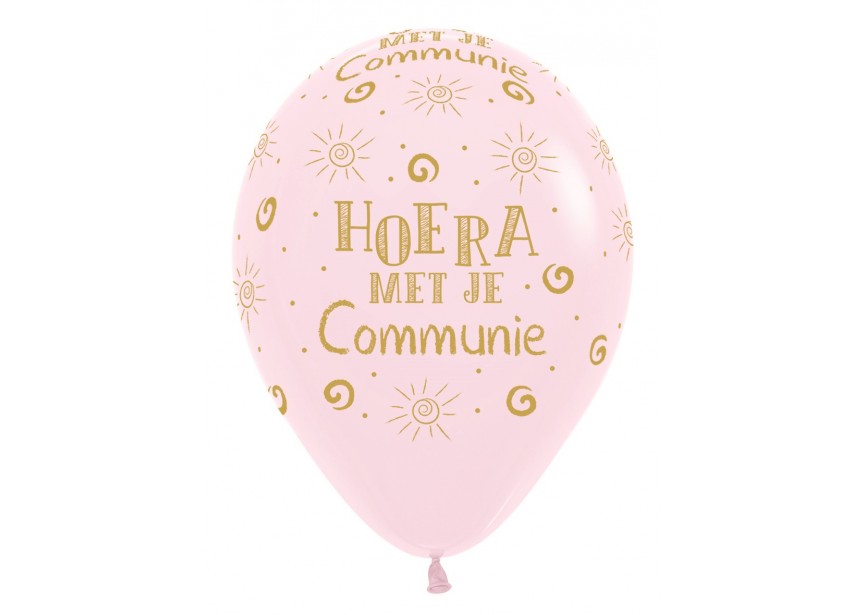 SempertexEurope-HoeraMetJeCommunie-PastelMatte-Pink-609-12inch-R12HC609-LatexBalloon