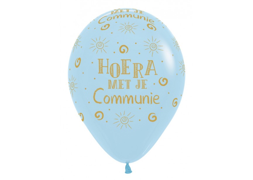 SempertexEurope-HoeraMetJeCommunie-PastelMatte-Blue-640-12inch-R12HC640-LatexBalloon