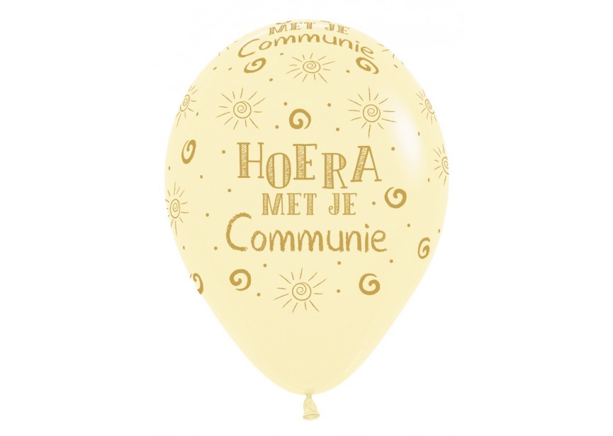 SempertexEurope-HoeraMetJeCommunie-PastelMatte-Yellow-620-12inch-R12HC620-LatexBalloon