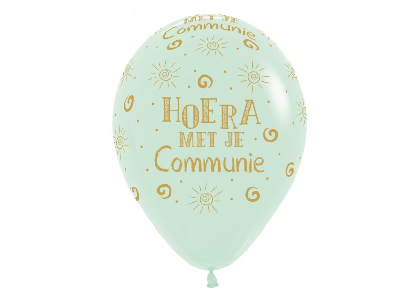 SempertexEurope-HoeraMetJeCommunie-PastelMatte-Green-630-12inch-R12HC630-LatexBalloon