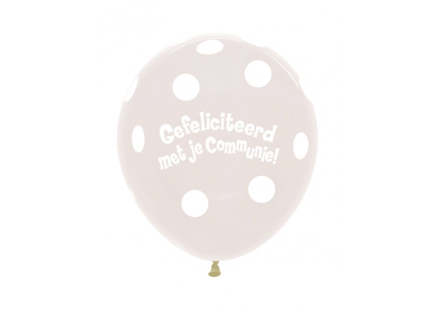 SempertexEurope-Communie-PolkaDots-CrystalClear-390-18inch-R18CO390-LatexBalloon