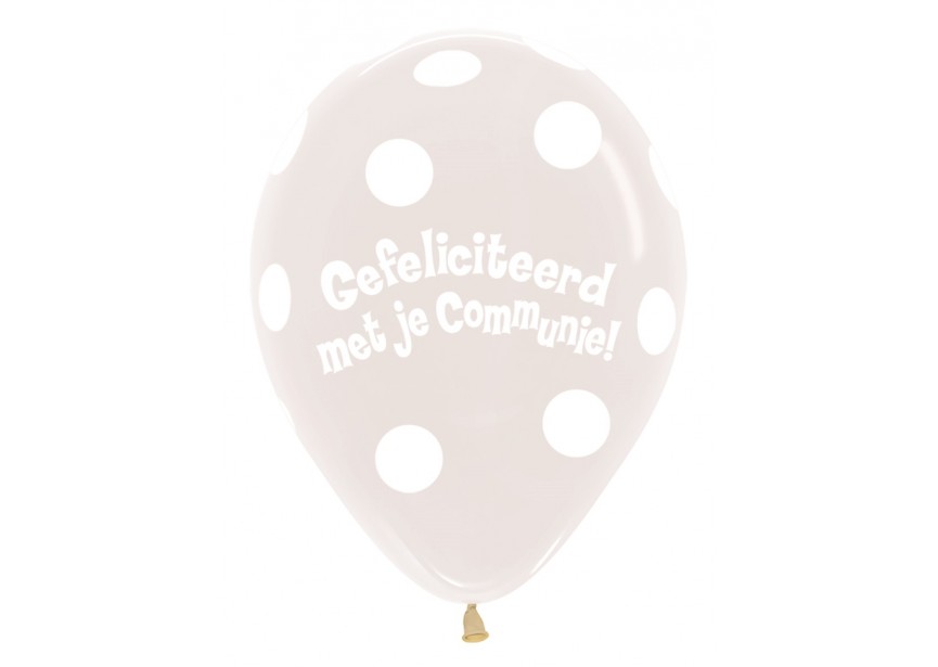 SempertexEurope-Communie-PolkaDots-CrystalClear-390-12inch-R12CO390-LatexBalloon