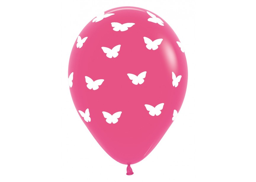 SempertexEurope-Butterflies-Fuchsia-012-12inch-R12BUTTF-LatexBalloon