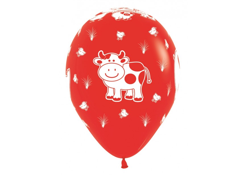 SempertexEurope-FarmAnimals-Red-015-12inch-R12FARM-LatexBalloon