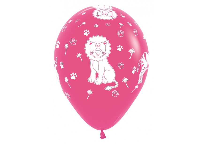 SempertexEurope-JungleAnimals-Fuchsia-012-12inch-R12JUNGLE000-LatexBalloon