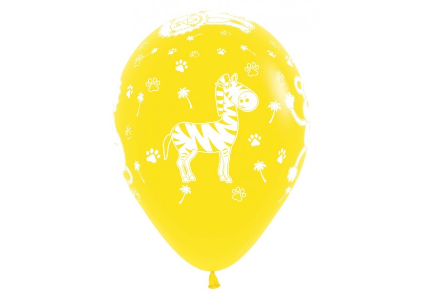 SempertexEurope-JungleAnimals-Yellow-020-12inch-R12JUNGLE000-LatexBalloon