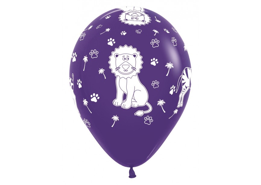 SempertexEurope-JungleAnimals-Violet-051-12inch-R12JUNGLE000-LatexBalloon