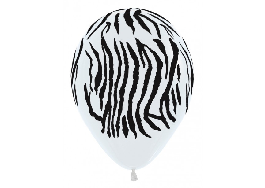 SempertexEurope-JungleStripes-White-005-12inch-R12JUNGLE-LatexBalloon