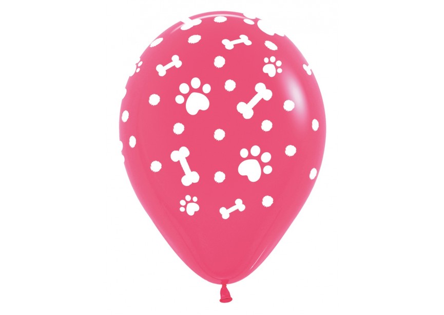 SempertexEurope-PawPrints-Girl-Fuchsia-012-12inch-R12PAWG-LatexBalloon