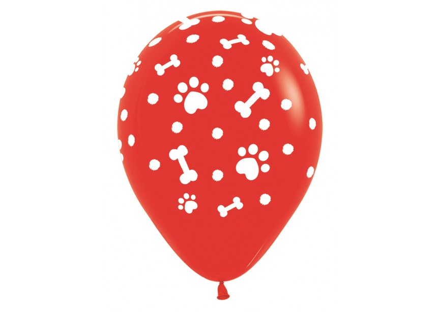 SempertexEurope-PawPrints-Boy-Red-015-12inch-R12PAWB-LatexBalloon