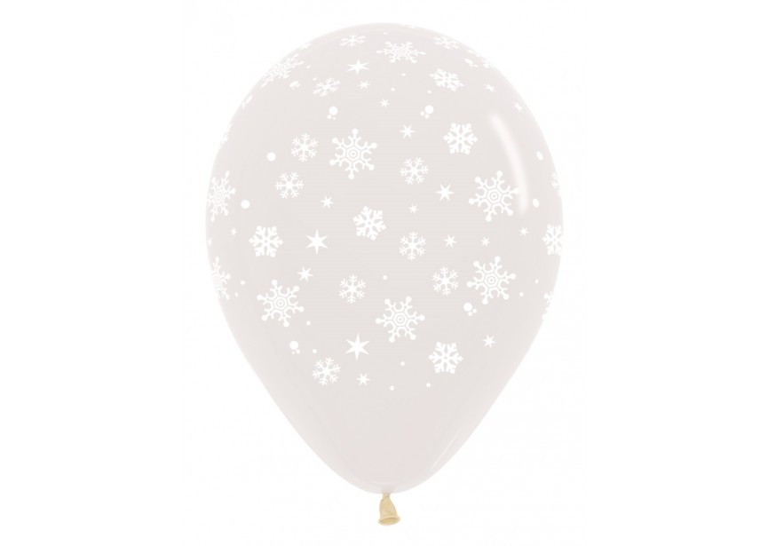 SempertexEurope-Snowflakes-CrystalClear-390-12inch-R12SNOWF-LatexBalloon