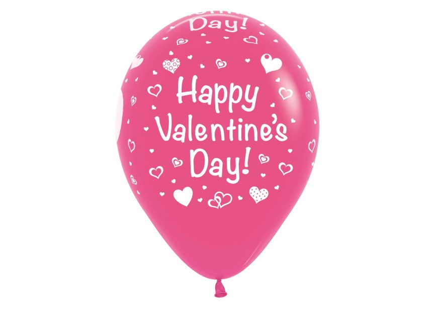 SempertexEurope-HappyValentinesDay-Fuchsia-012-12inch-R12VALENTINE-LatexBalloon