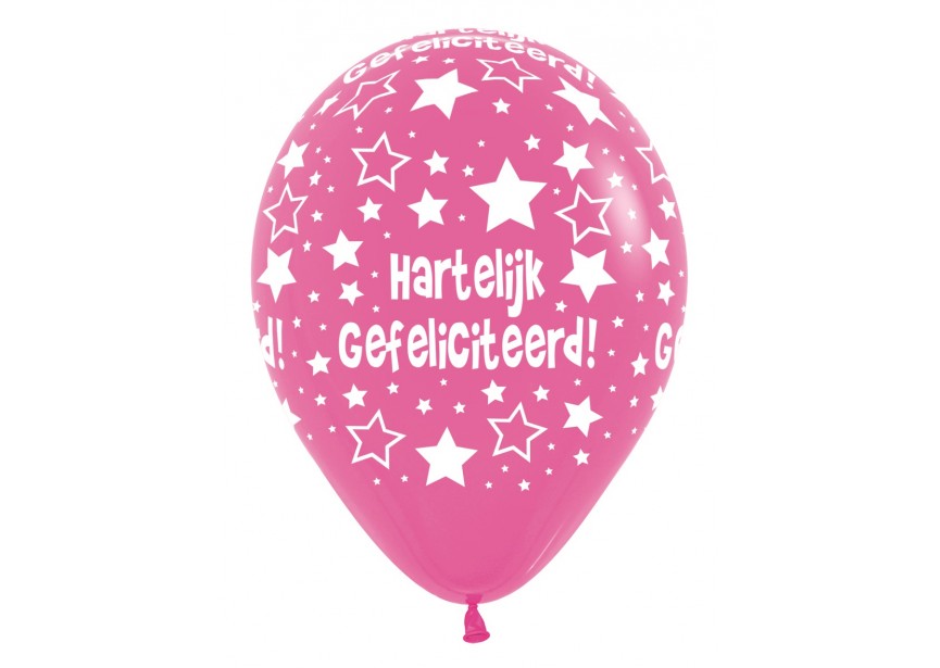 SempertexEurope-HartelijkGefeliciteerd-Fuchsia-012-12inch-R12HG-LatexBalloon