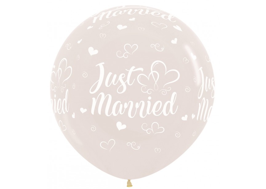 SempertexEurope-JustMarriedHearts-CrystalClear-390-36inch-R36JMH390-LatexBalloon