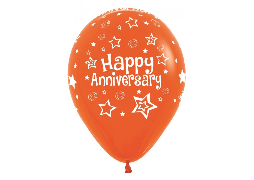 SempertexEurope-HappyAnniversary-Orange-061-12inch-R12ANNIV-LatexBalloon