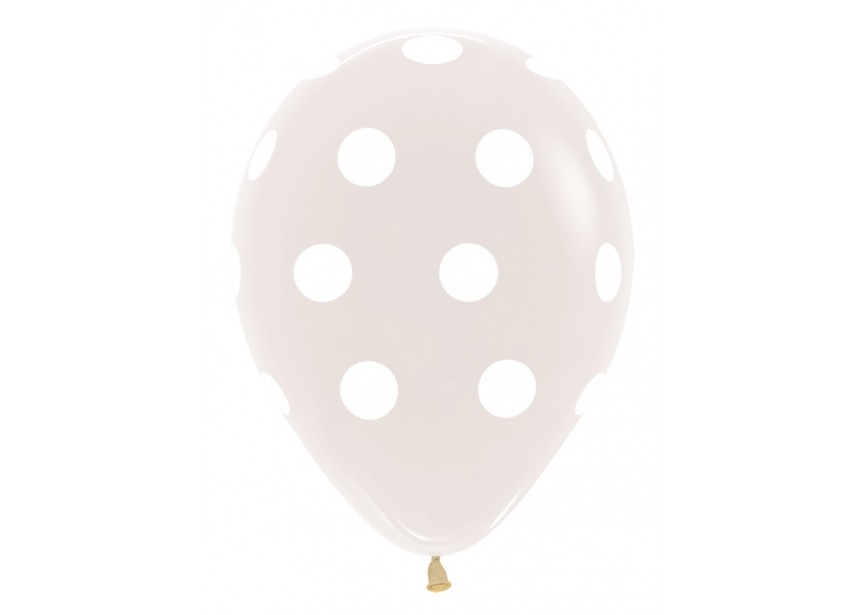 SempertexEurope-PolkaDots-CrystalClear-390-12inch-R12PD390-LatexBalloon