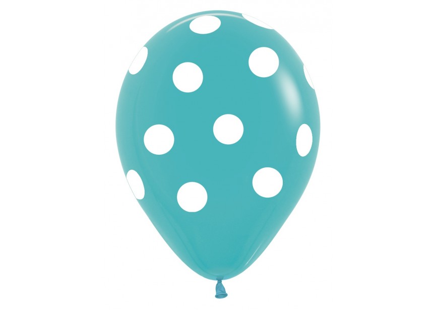 SempertexEurope-PolkaDots-CaribbeanBlue-038-12inch-R12PD038-LatexBalloon