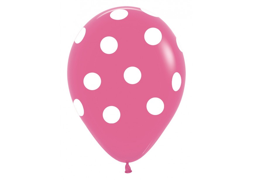 SempertexEurope-PolkaDots-Fuchsia-012-12inch-R12PD012-LatexBalloon