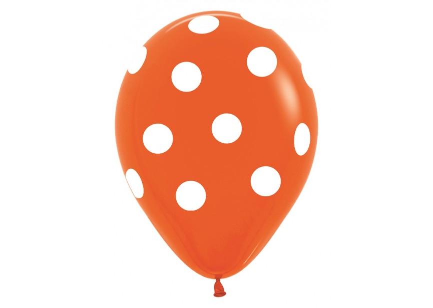 SempertexEurope-PolkaDots-Orange-061-12inch-R12PD061-LatexBalloon