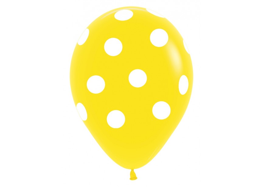 SempertexEurope-PolkaDots-Yellow-020-12inch-R12PD020-LatexBalloon