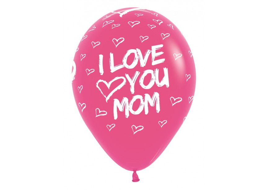 SempertexEurope-ILoveYouMom-Fuchsia-012-12inch-R12MOM-LatexBalloon