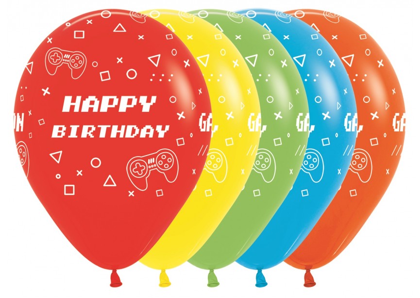 SempertexEurope-HappyBirthday-GameOn-Assortment-12inch-R12HBGAME-LatexBalloon