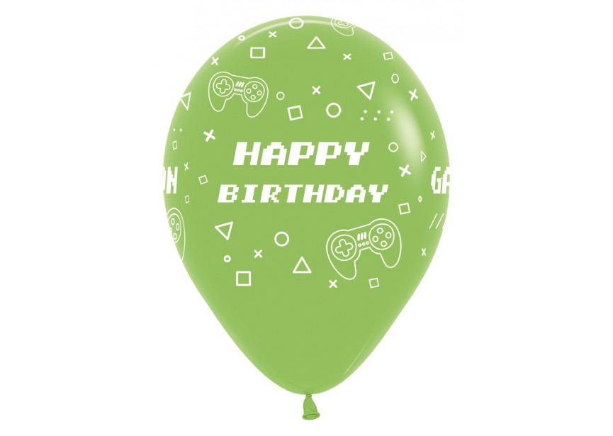 SempertexEurope-HappyBirthday-GameOn-LimeGreen-031-12inch-R12HBGAME-LatexBalloon