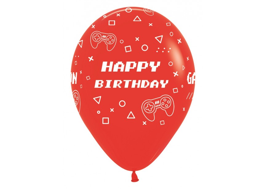 SempertexEurope-HappyBirthday-GameOn-Red-015-12inch-R12HBGAME-LatexBalloon