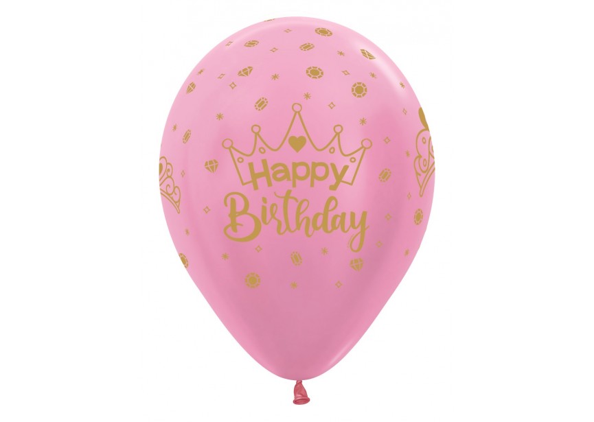 SempertexEurope-HappyBirthday-Crown-PearlPink-409-12inch-R12HBCROWN-LatexBalloon