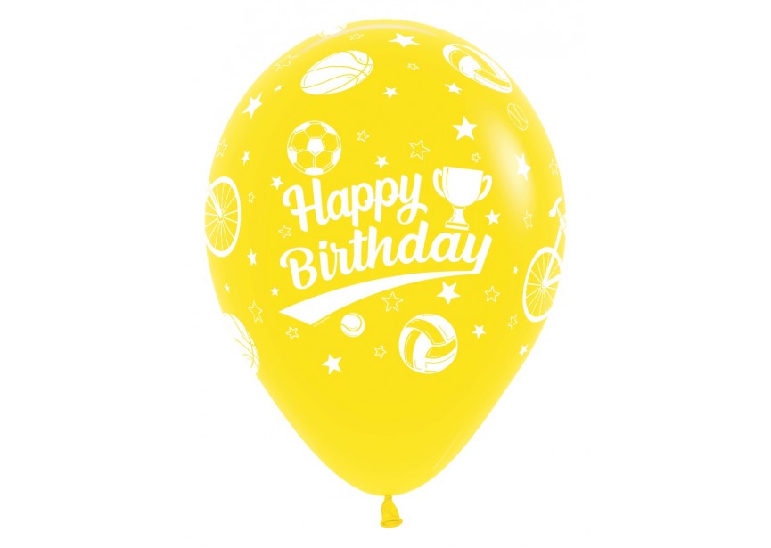 SempertexEurope-HappyBirthday-Sport-Yellow-020-12inch-R12HBSPORT-LatexBalloon