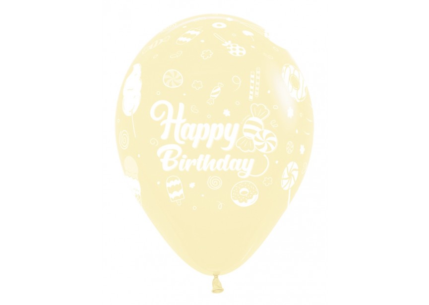 SempertexEurope-HappyBirthday-Sweet-Yellow-620-12inch-R12HBSWEET-LatexBalloon