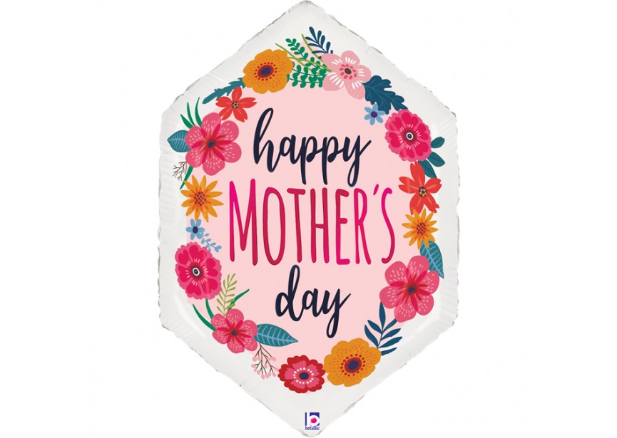 Sempertex-Folie-Betallic-Anagram-Flexmetal-Balloons-Shape-Happy Mothersday-Satin Blossoms