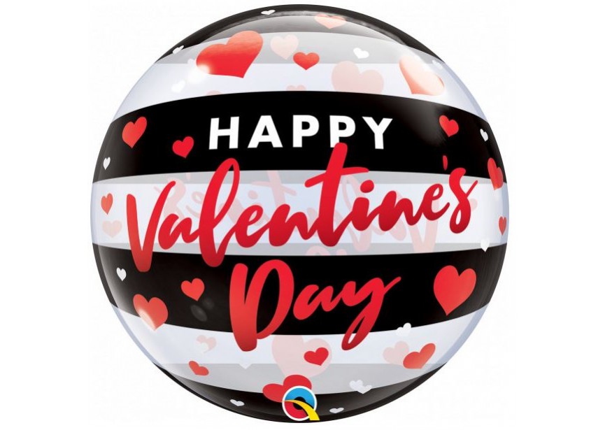 Sempertex-Folie-Betallic-Anagram-Flexmetal-Balloons-Shape-Bubbles-Valentine Black Stripes