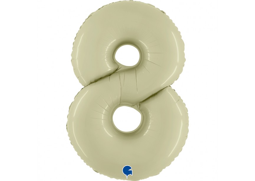 Sempertex-Folie-Betallic-Anagram-Flexmetal-Balloons-Shape-Satin Olive Green-Number 8