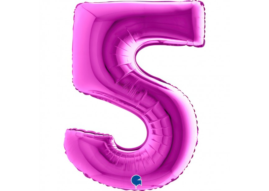 Sempertex-Folie-Betallic-Anagram-Flexmetal-Balloons-Shape-Purple-Number 5