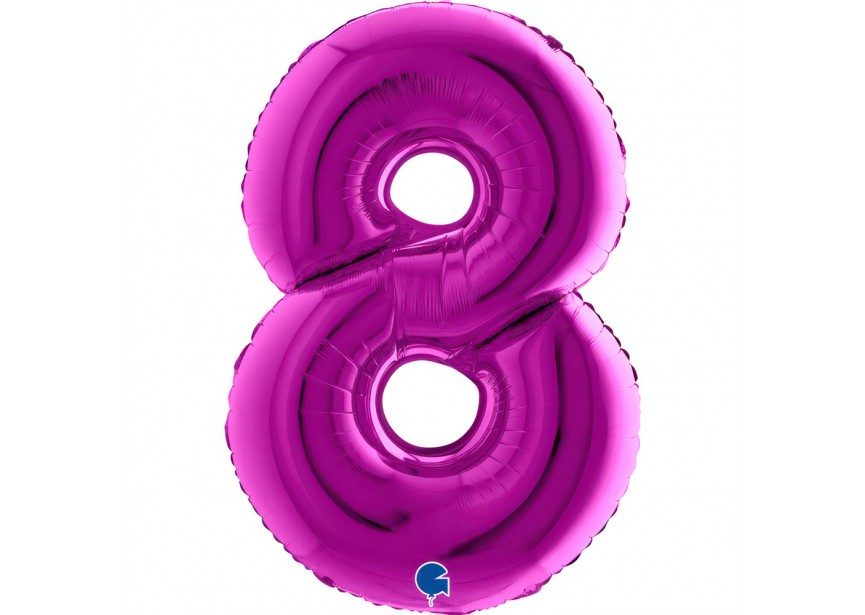 Sempertex-Folie-Betallic-Anagram-Flexmetal-Balloons-Shape-Purple-Number 8