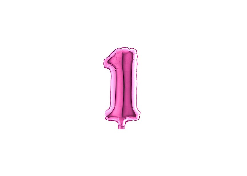 Sempertex-Folie-Betallic-Anagram-Flexmetal-Balloons-Shape-Fuchsia-Number 1