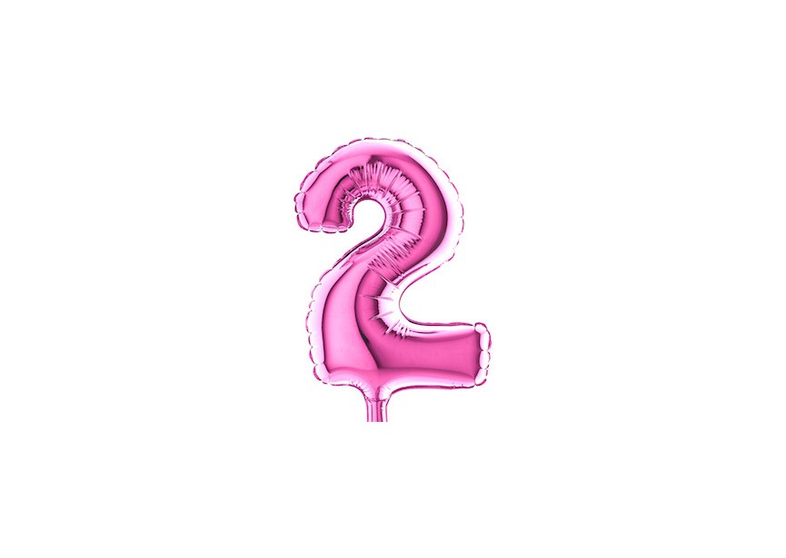 Sempertex-Folie-Betallic-Anagram-Flexmetal-Balloons-Shape-Fuchsia-Number 2