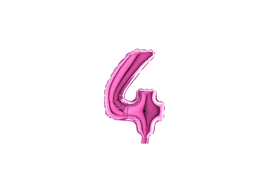 Sempertex-Folie-Betallic-Anagram-Flexmetal-Balloons-Shape-Fuchsia-Number 4