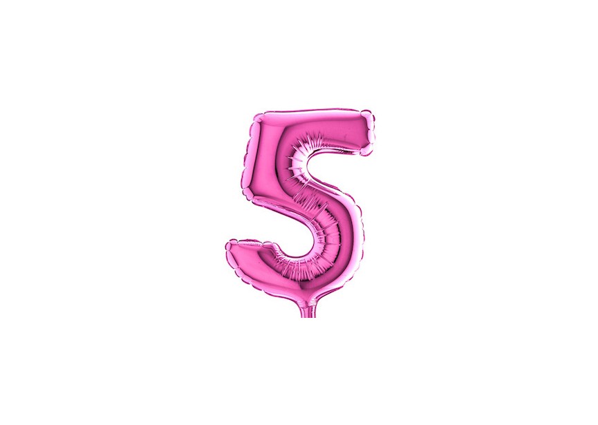 Sempertex-Folie-Betallic-Anagram-Flexmetal-Balloons-Shape-Fuchsia-Number 5