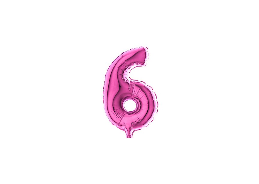 Sempertex-Folie-Betallic-Anagram-Flexmetal-Balloons-Shape-Fuchsia-Number 6