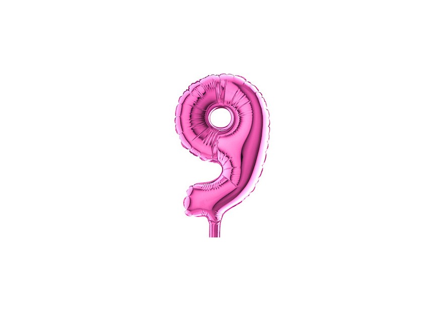 Sempertex-Folie-Betallic-Anagram-Flexmetal-Balloons-Shape-Fuchsia-Number 9